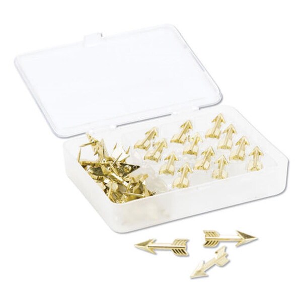 Paperperfect UBR3083U0624 0.375 in. Steel Fashion Push Pins, Gold, 36PK PA3744685 - main